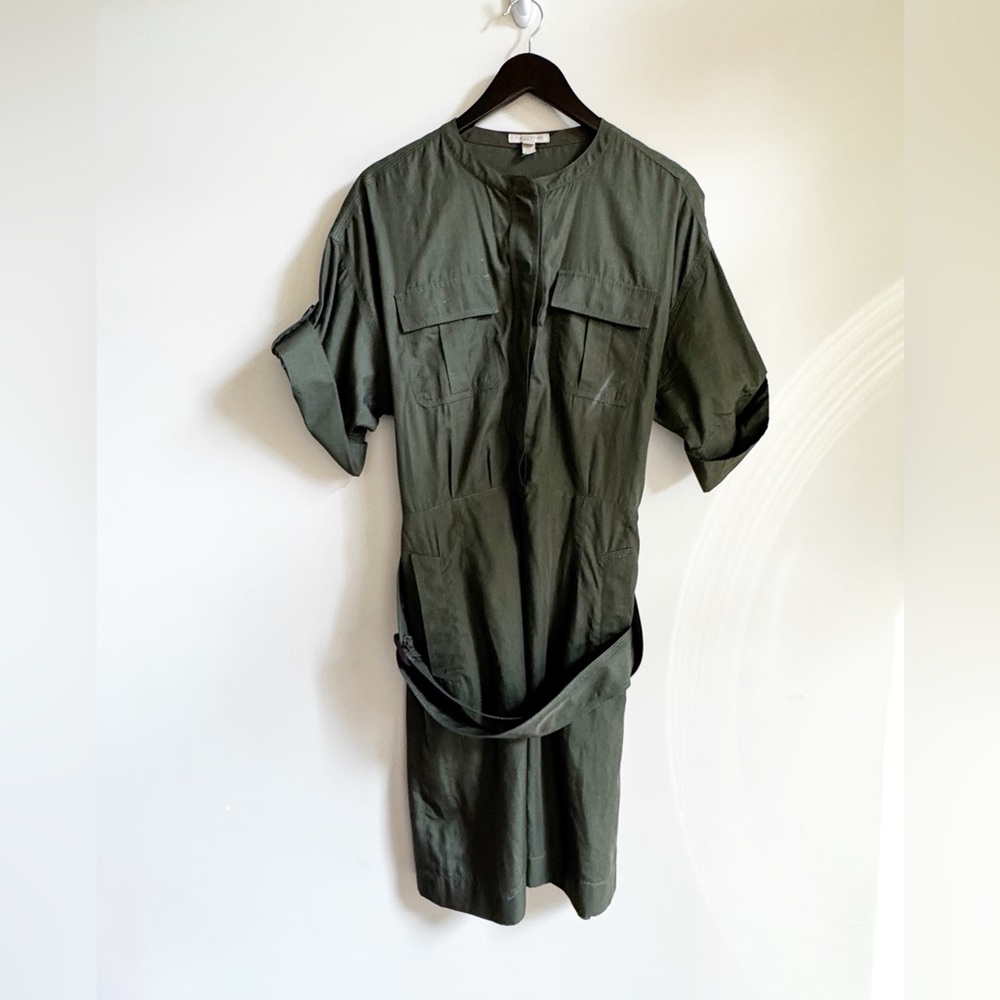 Burberry woman’s belted green shirt dress size 8